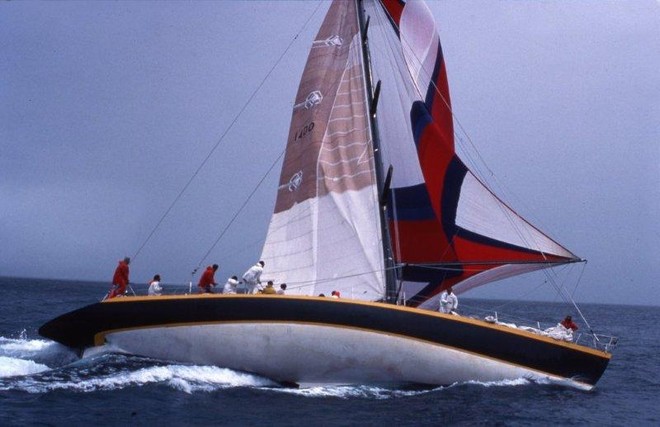 Heading for a knockdown: Jack Rooklyn’s maxi Apollo struggles in a strong breeze during the inaugural Hamilton Island Race Week © Sandy Peacock